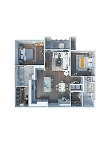 Floor plan 2 Bed 2 Bath