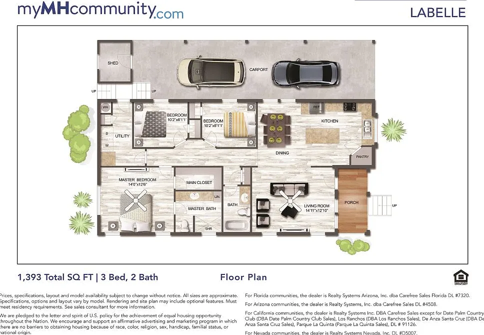 3 bed, 2.0 bath, 1352 sqft, $1,399 — Photo 2