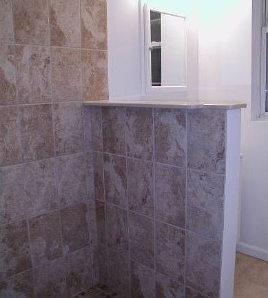 bath with step in shower