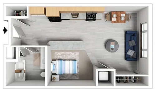 Floor plan Studio 18 - Outside Lot Parking