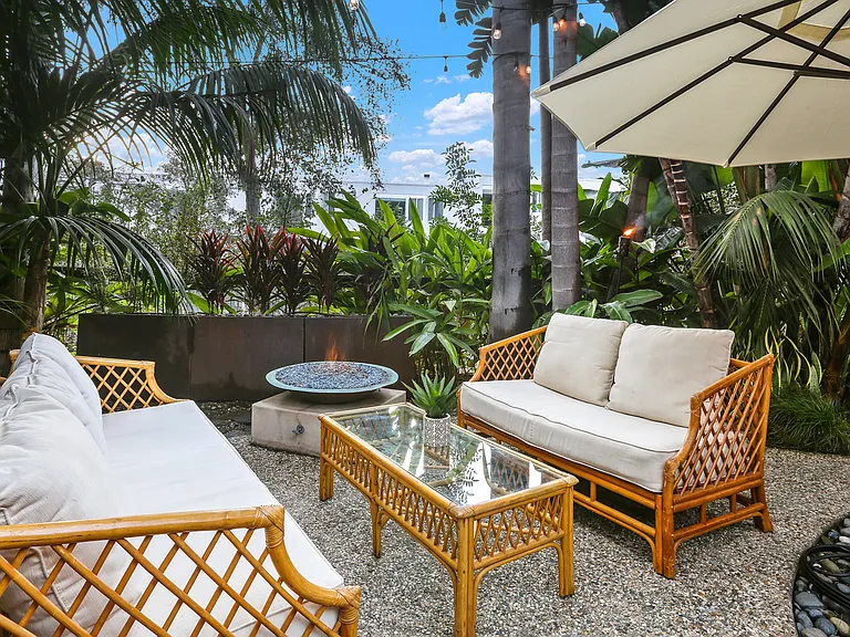 Backyard Patio with natural gas firepit