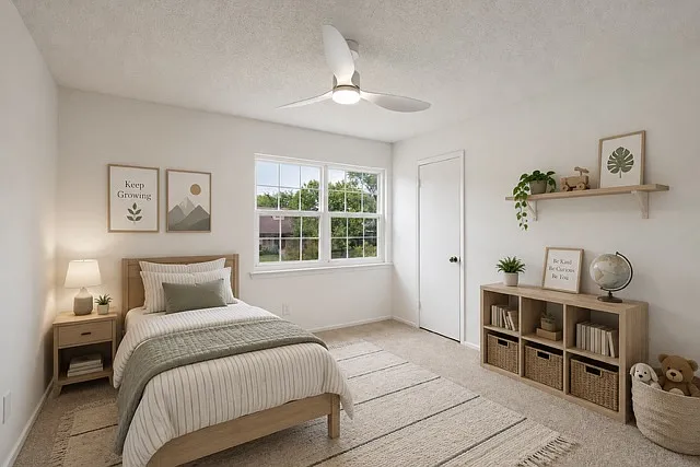 Bedroom 1- Virtually staged as a child's bedroom.
