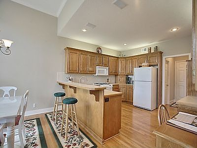 Kitchen with new granite countertops
