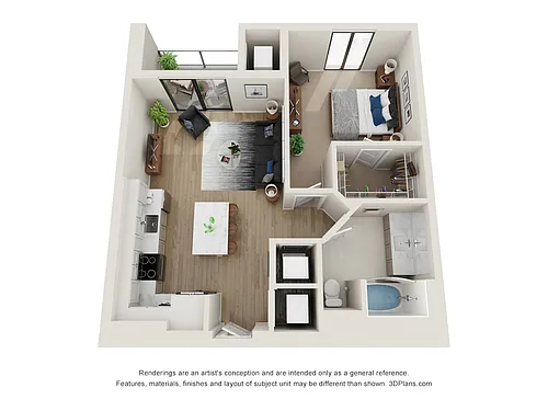 Floor plan 1 Bed/1 Bath-G