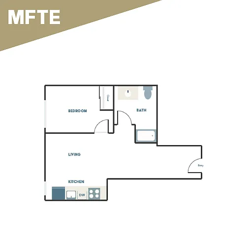 Floor plan 1x1 - C5 - Affordable