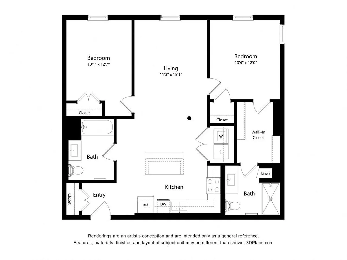 Floor plan Two Bedroom - 2H