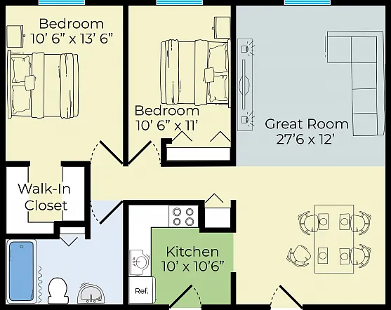 Two Bedroom Deluxe Floorplan Two Bedroom Deluxe Floorplan