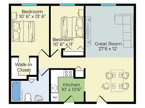 Floor plan Two Bedroom Deluxe