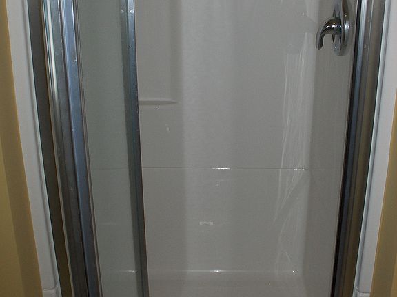 Glass door shower