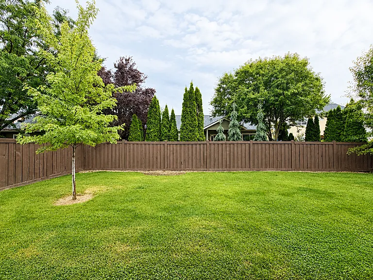 Fully fenced backyard