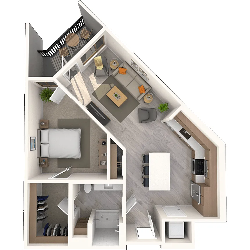 Floor plan A4 1x1-763 SF