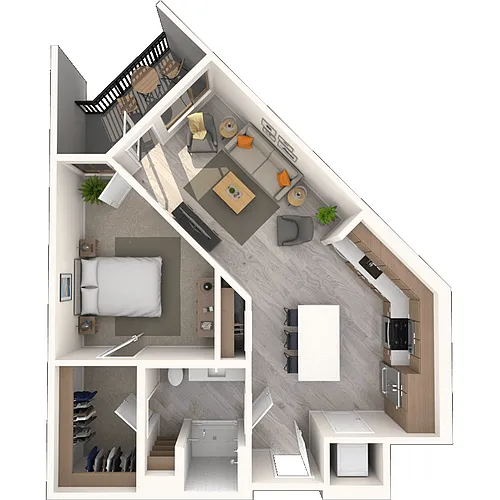 Floor plan A4 1x1-763 SF