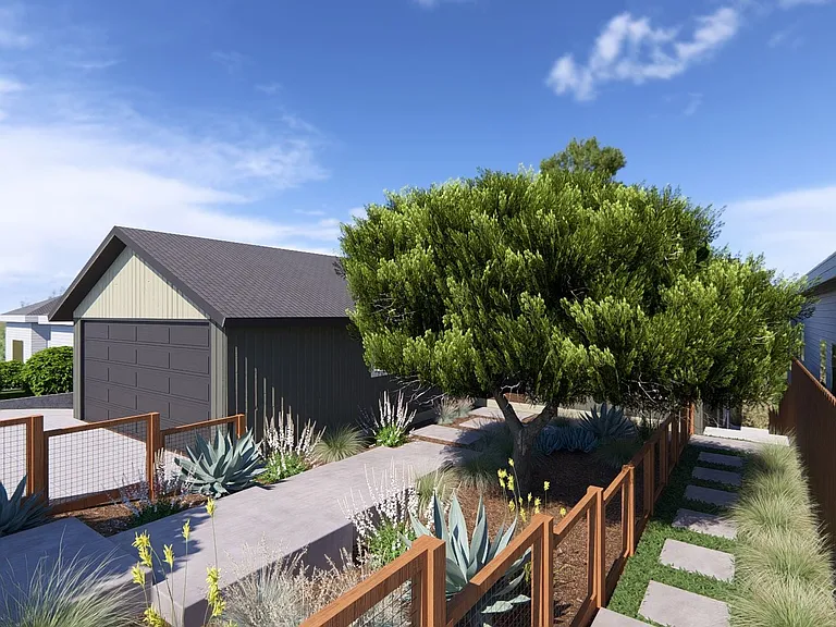 We are still working on the landscape but this is what your separate entrance would look like once its completed at the end of August
