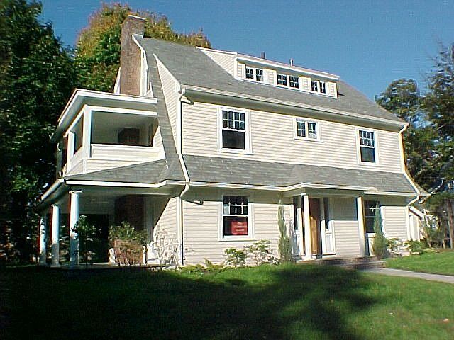 Front view showing porches