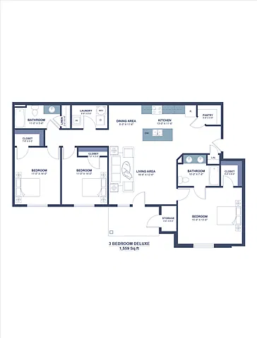 Floor plan Three Bedroom Large