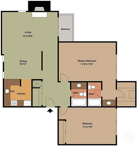 Floor plan Stanford - 2 Bedroom