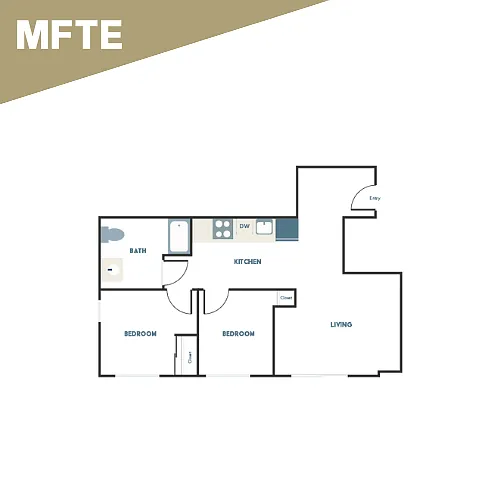 Floor plan 2x1 - D2 - Affordable