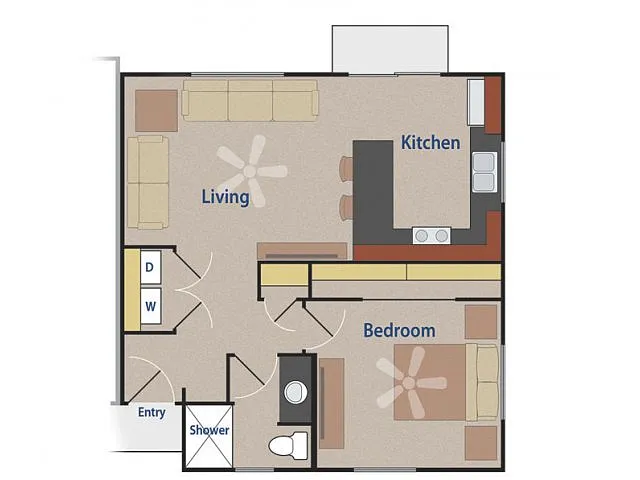 Floor plan The Kestrel One Bedroom