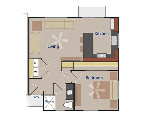 Floor plan The Kestrel One Bedroom