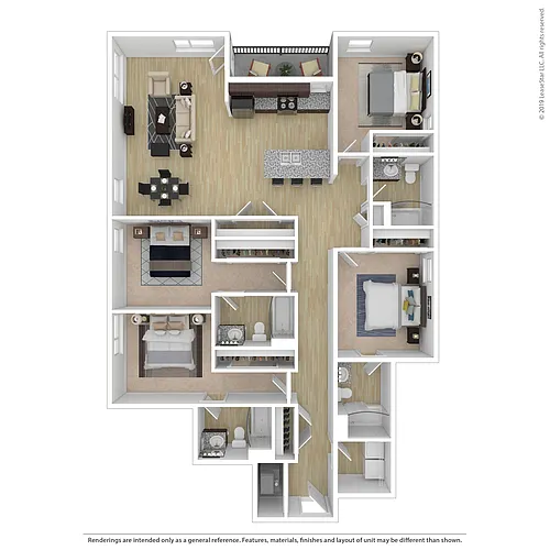Floor plan The Compass (per bed)