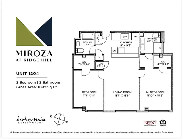 Floor plan T2- 2 Bed - 4 Line