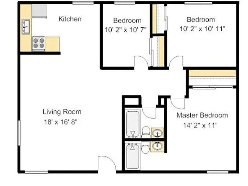 Floor plan 3 Bedroom 2 Bathroom R
