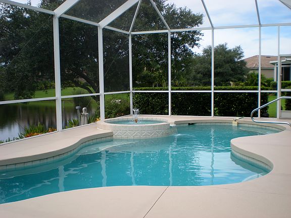 Lakeside pool with spa!