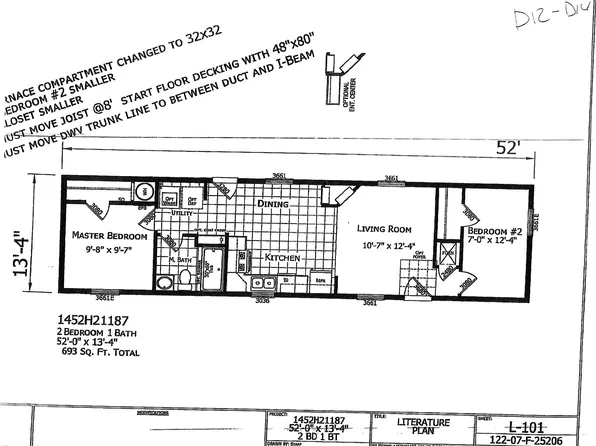 champion D12 Center Manor Plan, Center Manor