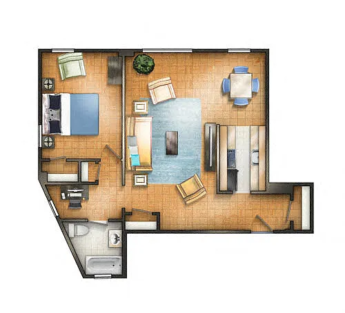 Floor plan One BR 17