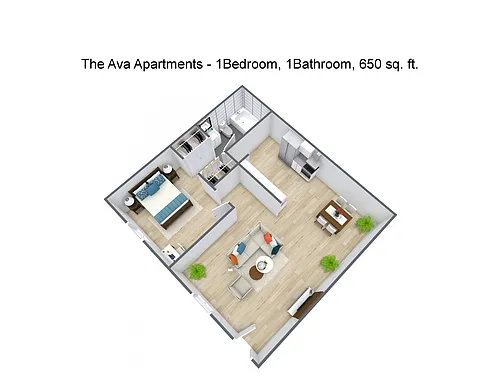 Floor plan 1X1 - A2