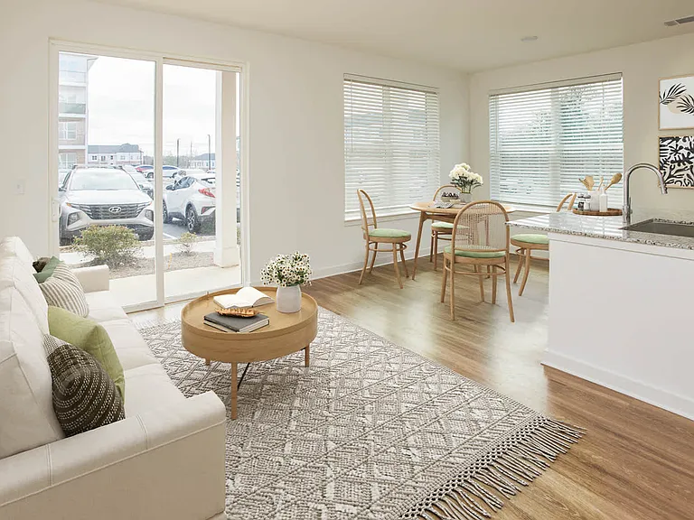 Living Room with Patio and Hard Surface Flooring