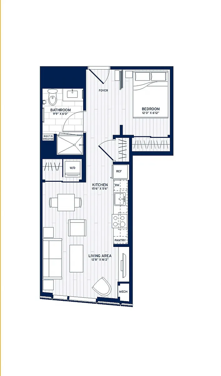 Floor plan JR 1 Bed-C3