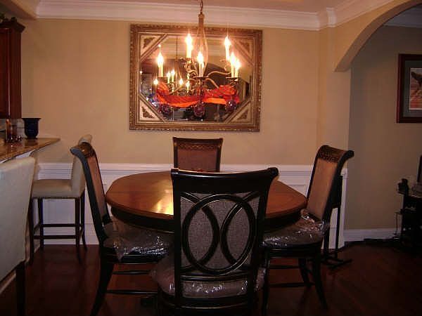 dining room with trey ceiling
