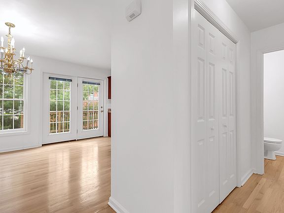 Kitchen dining area to the left and family/living room to the right,