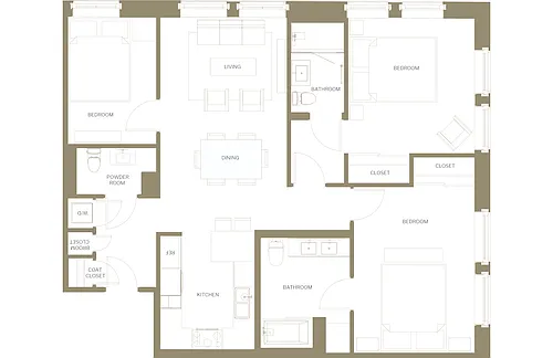 Floor plan Three Bedroom A