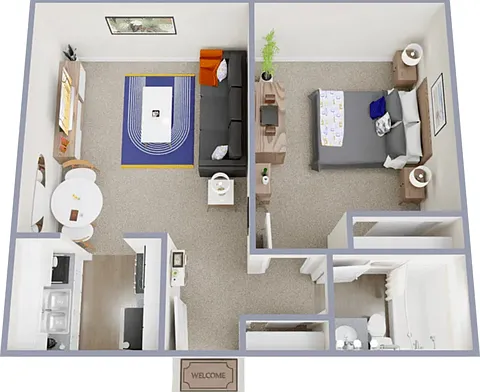 One bedroom, one bath, 500 square foot apartment at Central Heights One bedroom, one bath, 500 square foot apartment at Central Heights