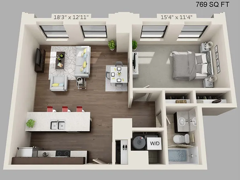 One Bed One Bath 769 sqft One Bed One Bath 769 sqft