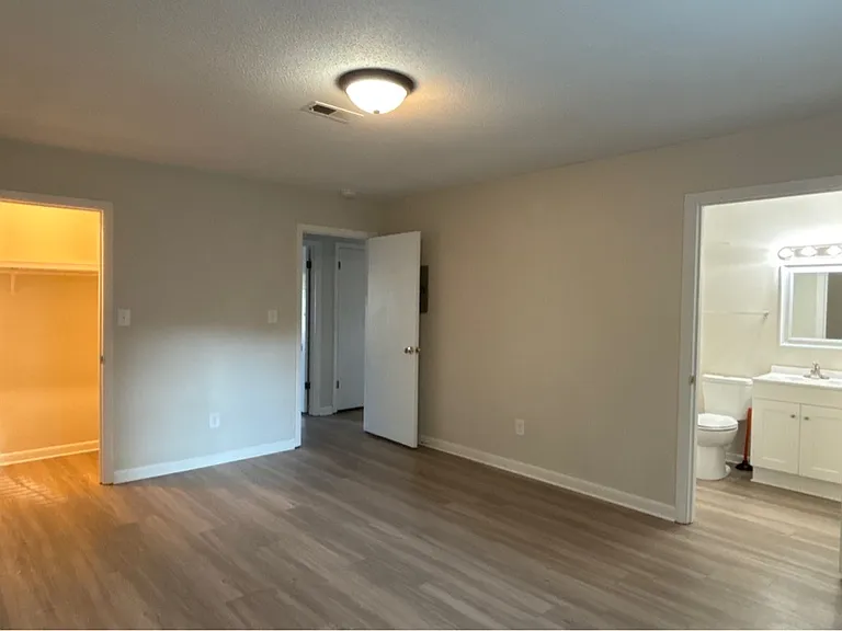 Master bedroom with lighted closet