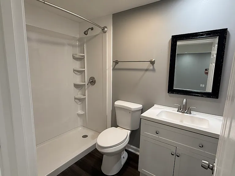Full bathroom in the basement.
