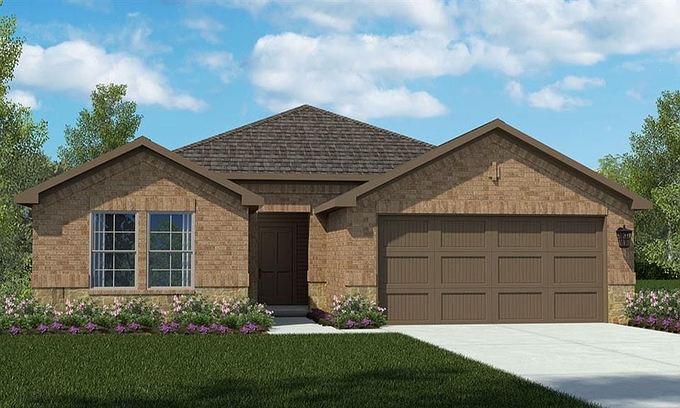 Front Elevation - D.R. Horton''s HuntsvilleFloorplan Elevation B - All Home and community information, including pricing, included features, terms, availability and amenities, are subject to change at any time without notice or obligation. All Drawings, pictures, photographs, video, square footages, floor plans, elevations, features, colors and sizes are approximate for illustration purposes only and will vary from the homes as built.