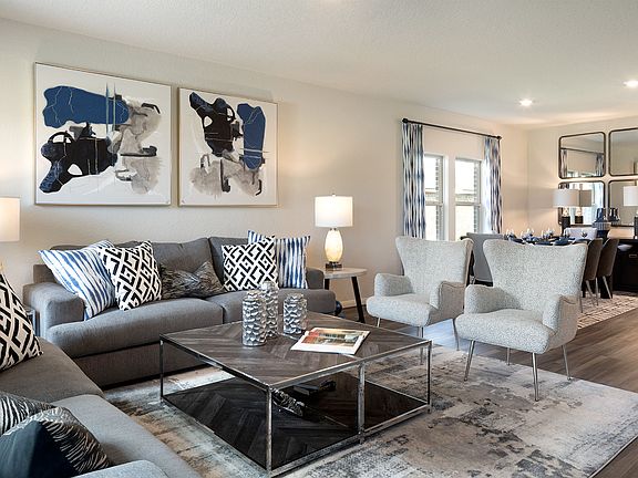 Relax in the spacious family room.