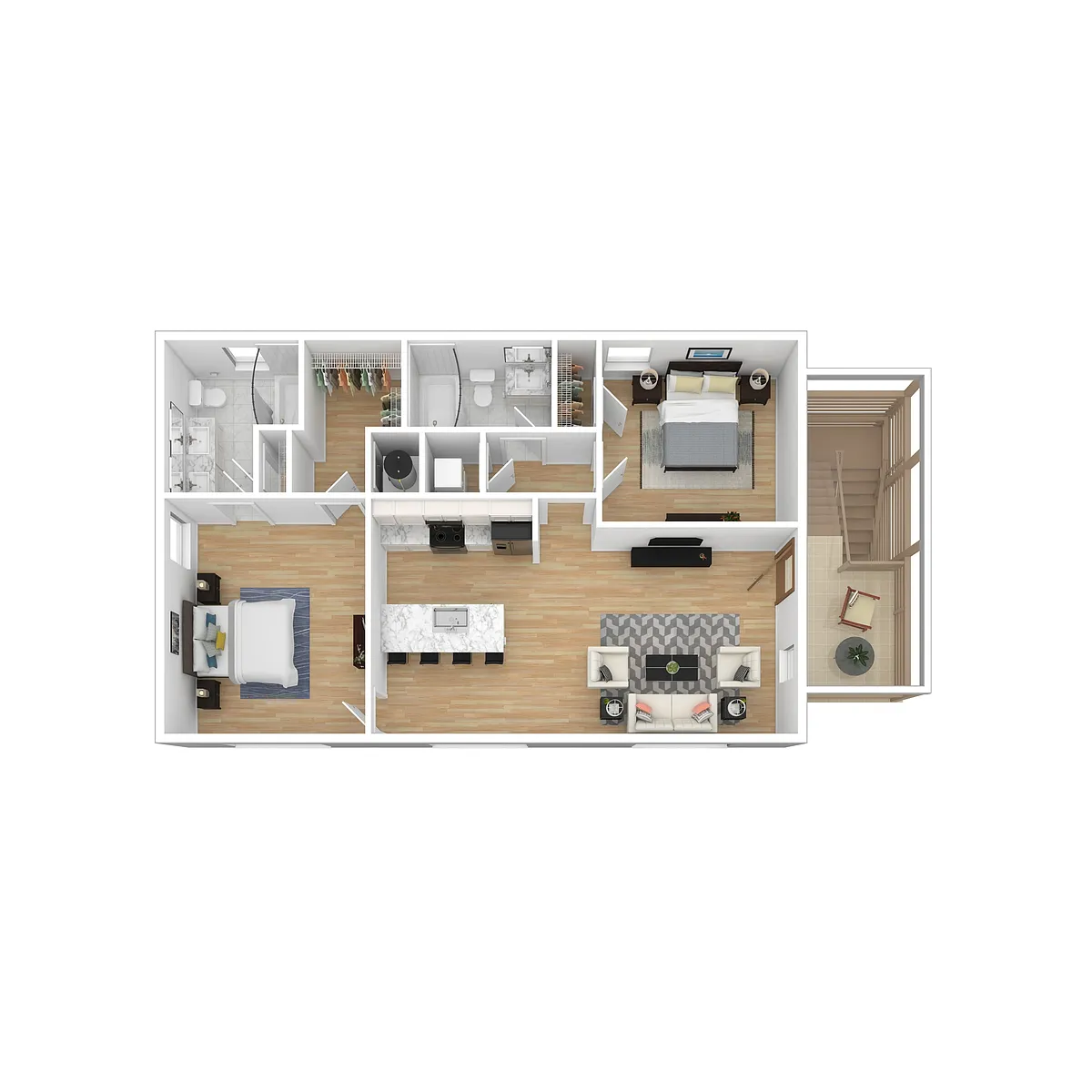 Floor plan 2br Carriage House