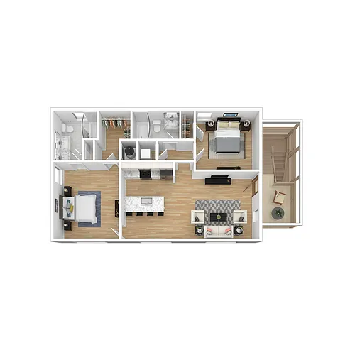 Floor plan 2br Carriage House
