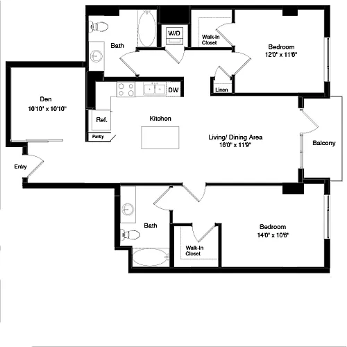 Floor plan Tower B8 with Den