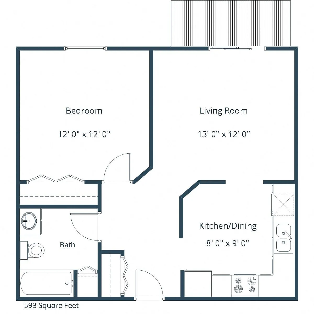 Floor plan One Bedroom 11A
