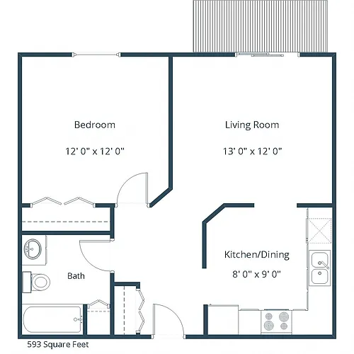 Floor plan One Bedroom 11A