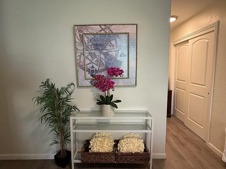 A console table to add some color ro the room.