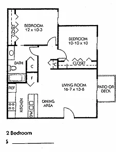 Floor plan Two Bedroom