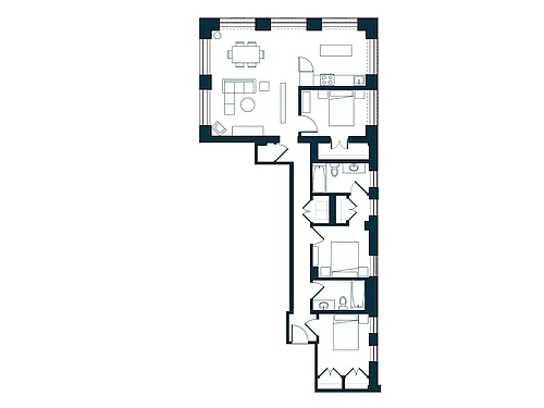 Floor plan C2A - 50% AMI