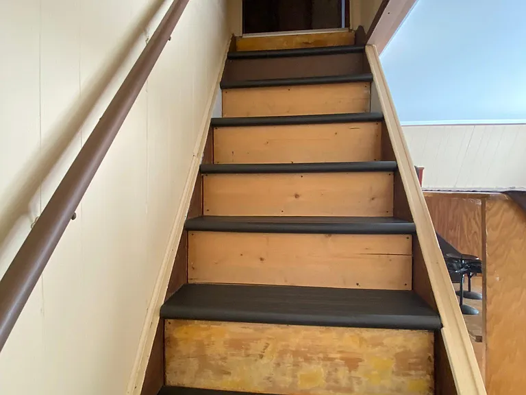 View up the stairs. Stairs are STEEP.